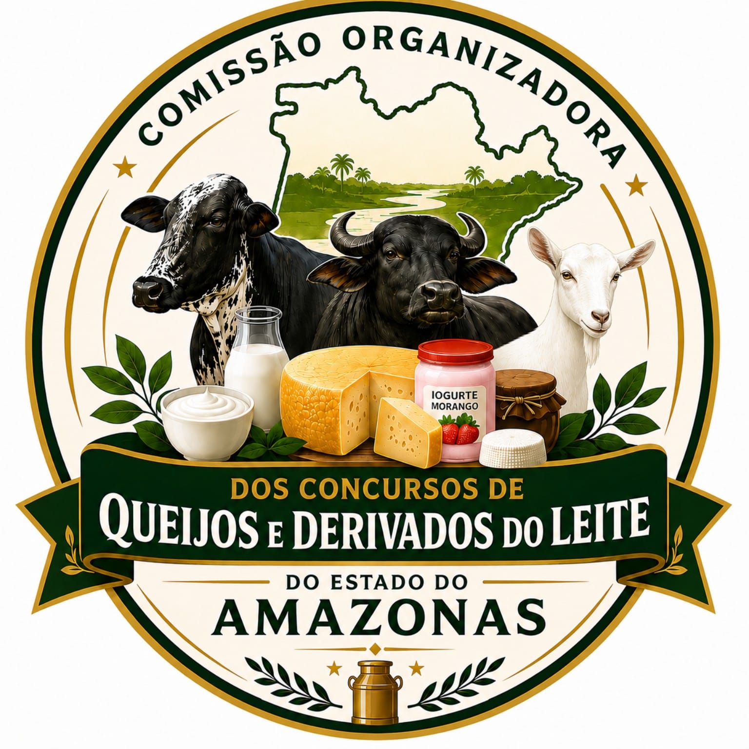 Brasão da Comissão Organizadora dos Concursos de Queijos e Derivados do Leite do Estado do Amazonas